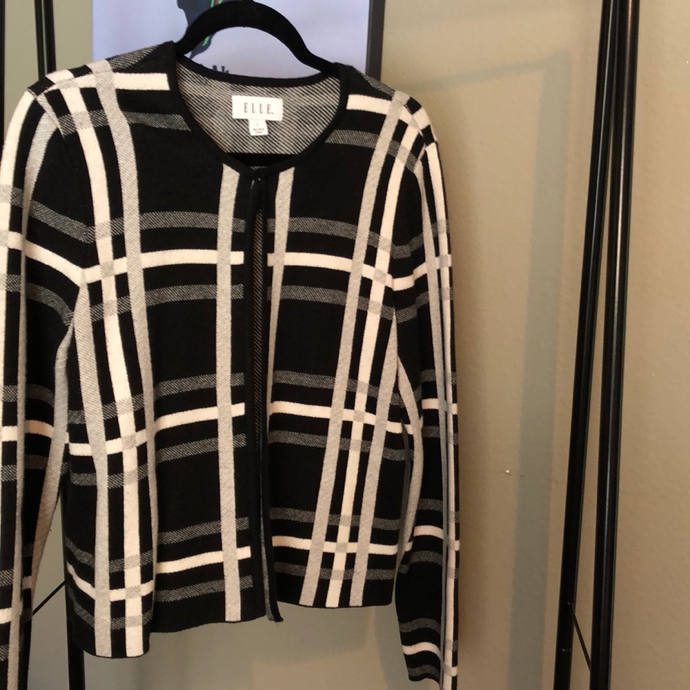 Elle Black & White Cardigan